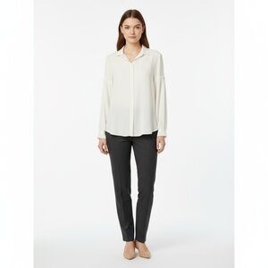 Banana Republic Womens M Cream Off White Gathered Sleeve Button Up Shirt